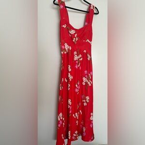 Beautiful Flowy Floral Red MAEVE Dress